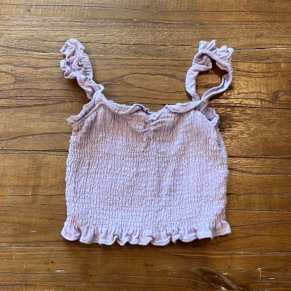 womens purple rouched crop top
